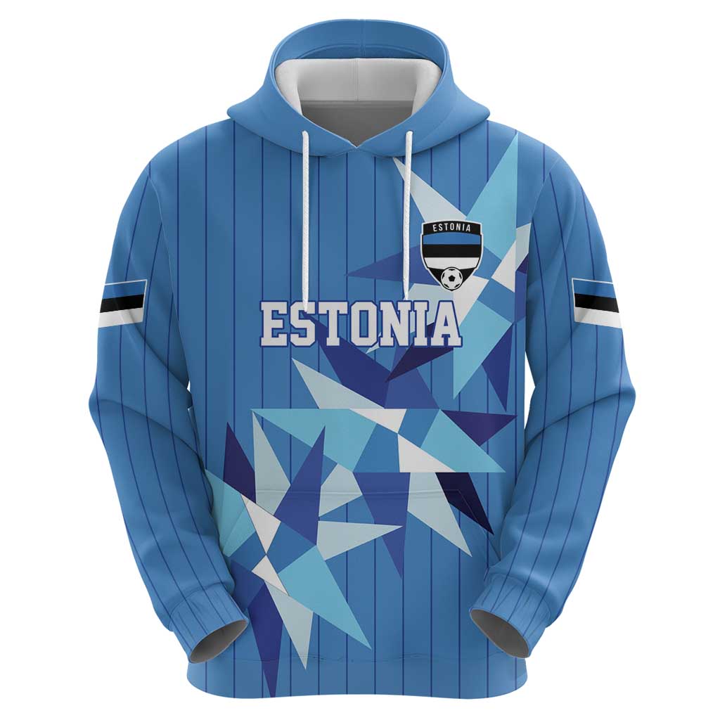 Custom Estonia Football Hoodie Retro Jersey Blue Version LT17