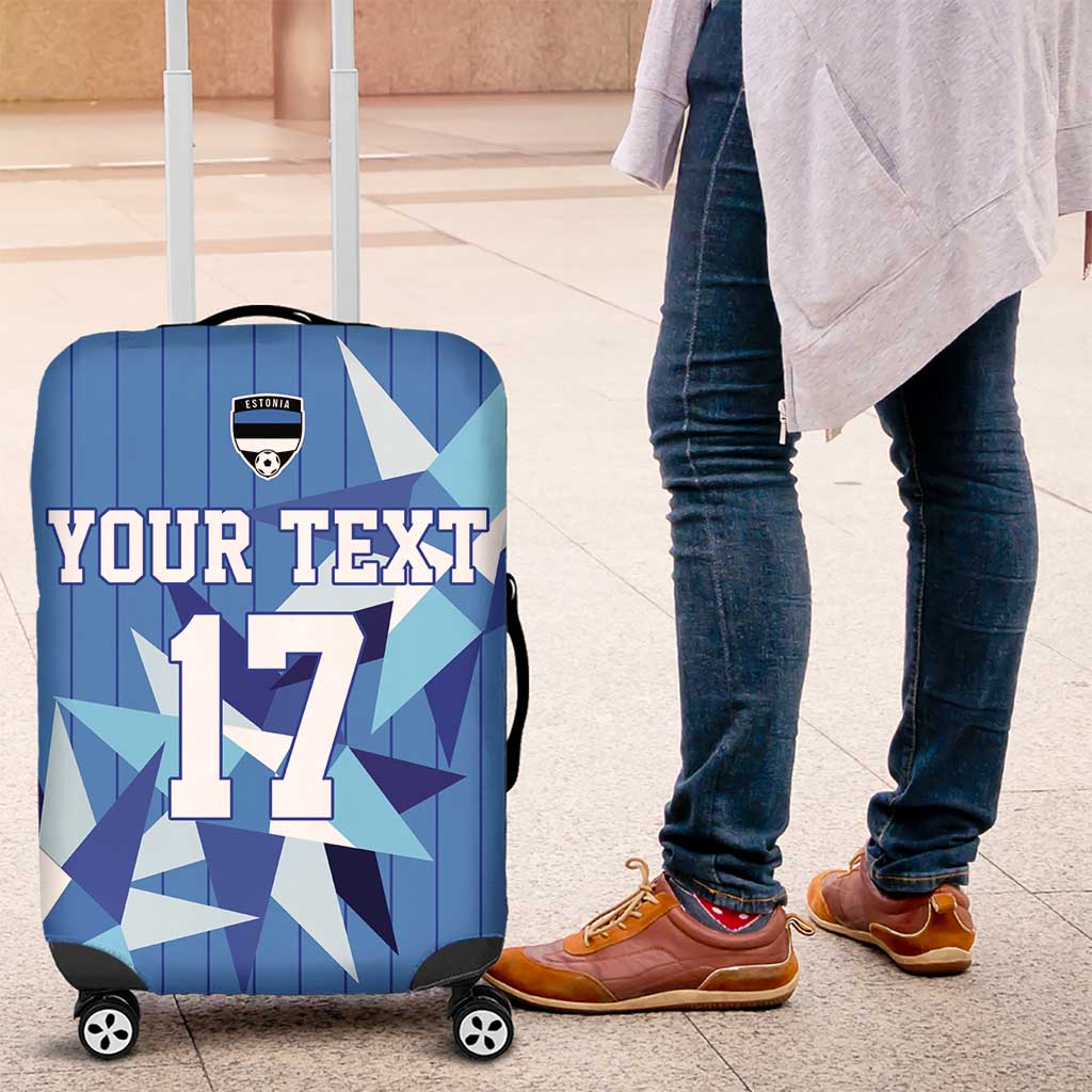 Custom Estonia Football Luggage Cover Retro Jersey Blue Version LT17