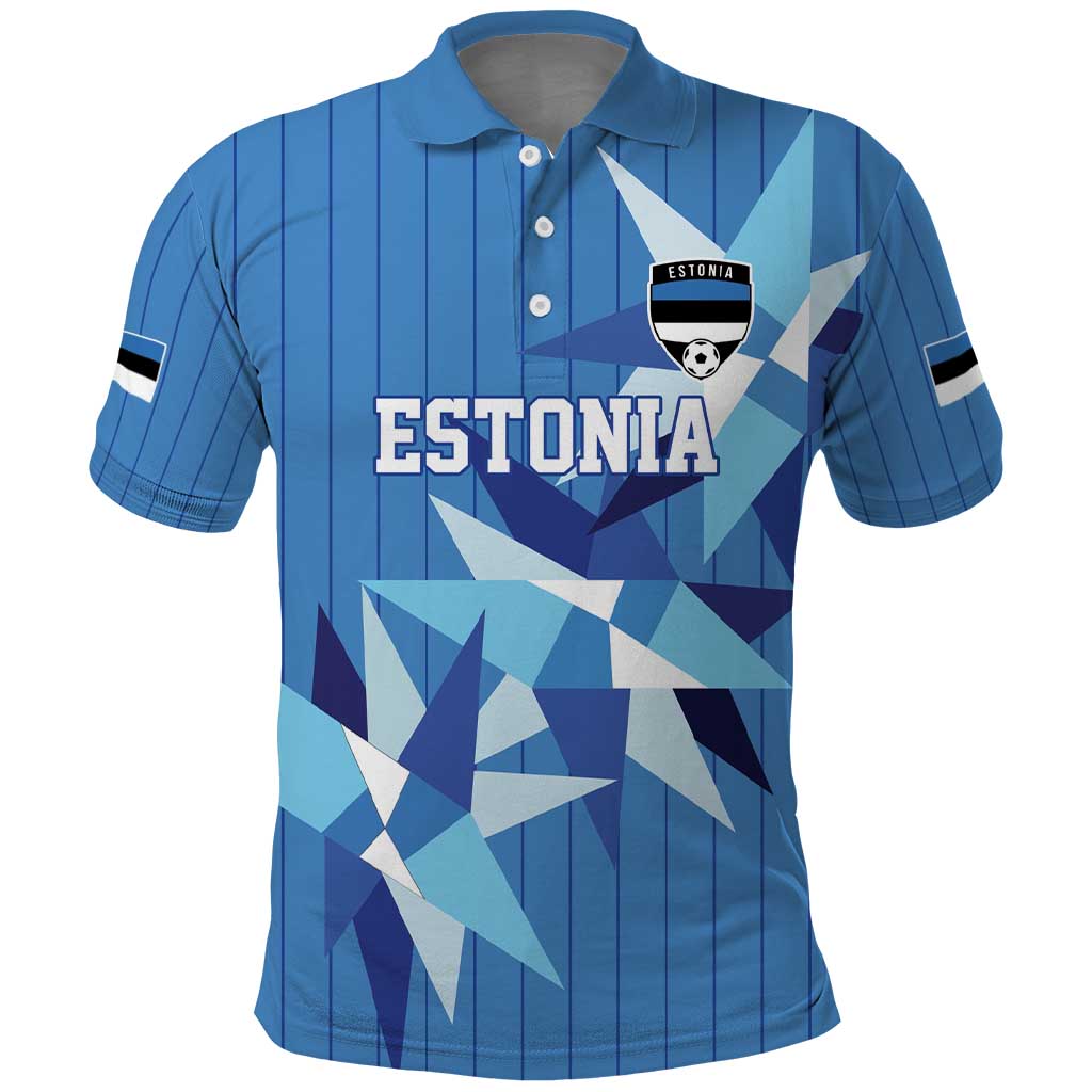 Custom Estonia Football Polo Shirt Retro Jersey Blue Version LT17