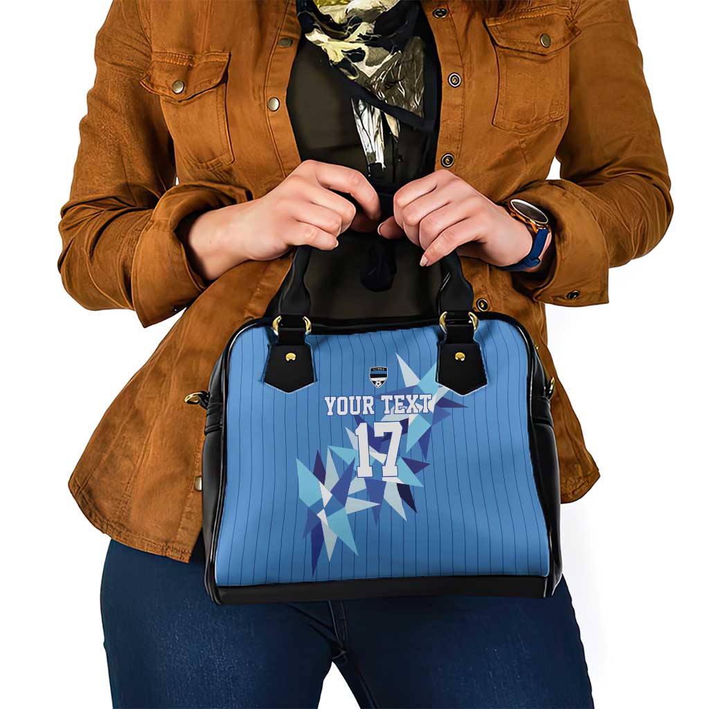 Custom Estonia Football Shoulder Handbag Retro Jersey Blue Version LT17