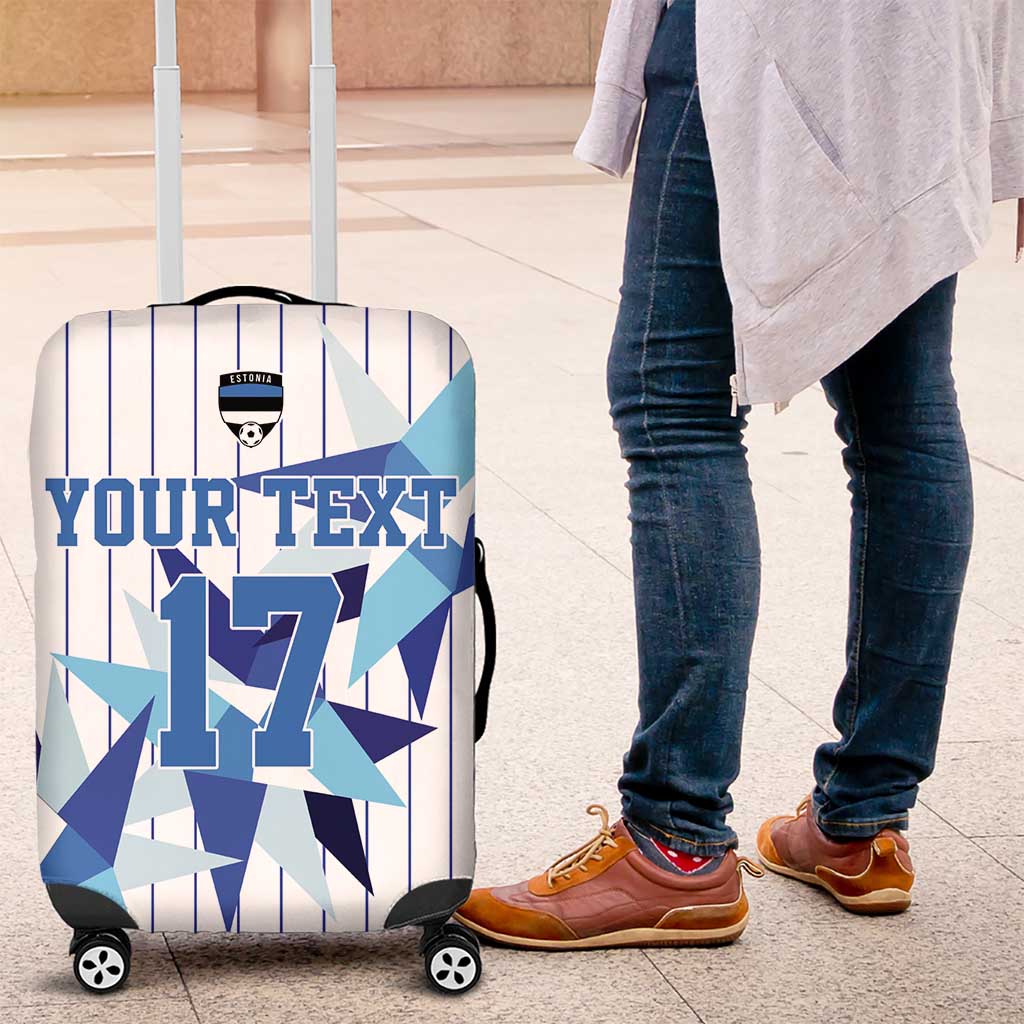 Custom Estonia Football Luggage Cover Retro Jersey White Version LT17