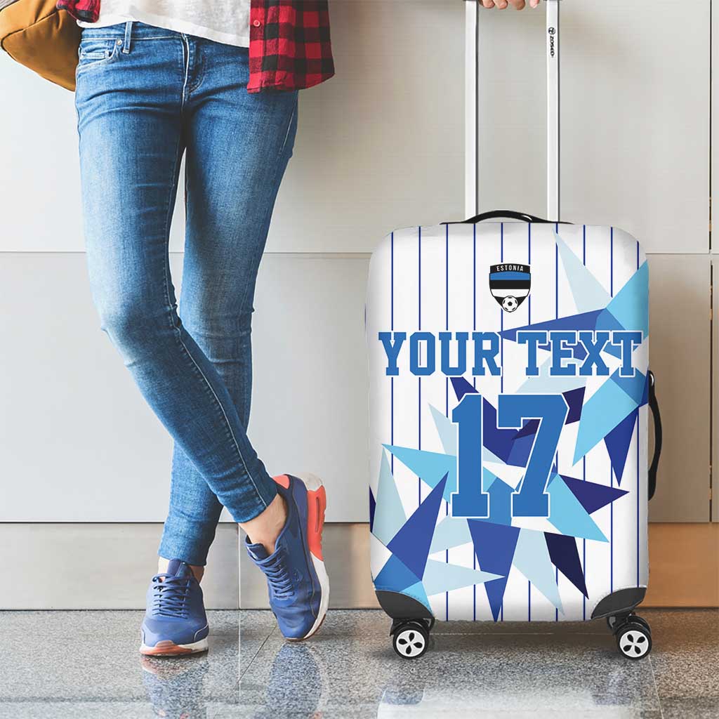 Custom Estonia Football Luggage Cover Retro Jersey White Version LT17