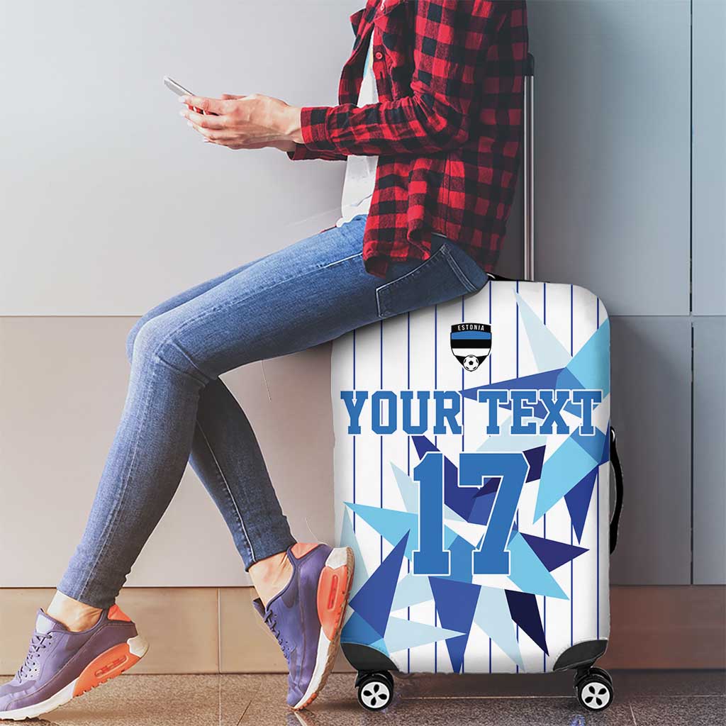 Custom Estonia Football Luggage Cover Retro Jersey White Version LT17
