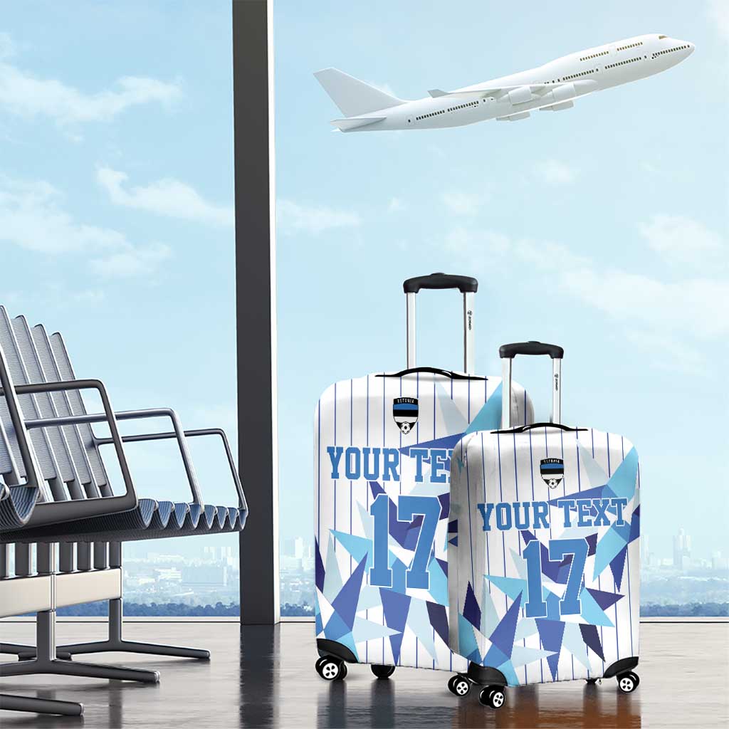 Custom Estonia Football Luggage Cover Retro Jersey White Version LT17