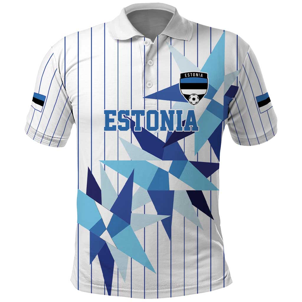 Custom Estonia Football Polo Shirt Retro Jersey White Version LT17