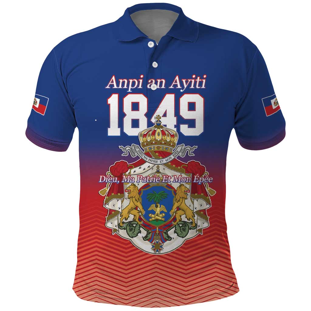 Personalized Haiti Second Empire Polo Shirt Anpi an Ayiti 1849-1859 LT17
