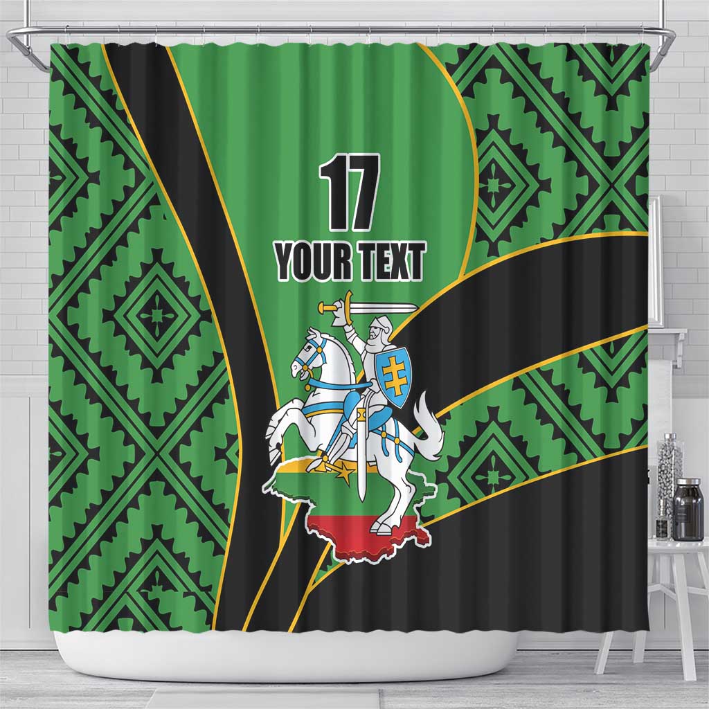 Republic of Lithuana Rugby Shower Curtain Sporty Style LT17