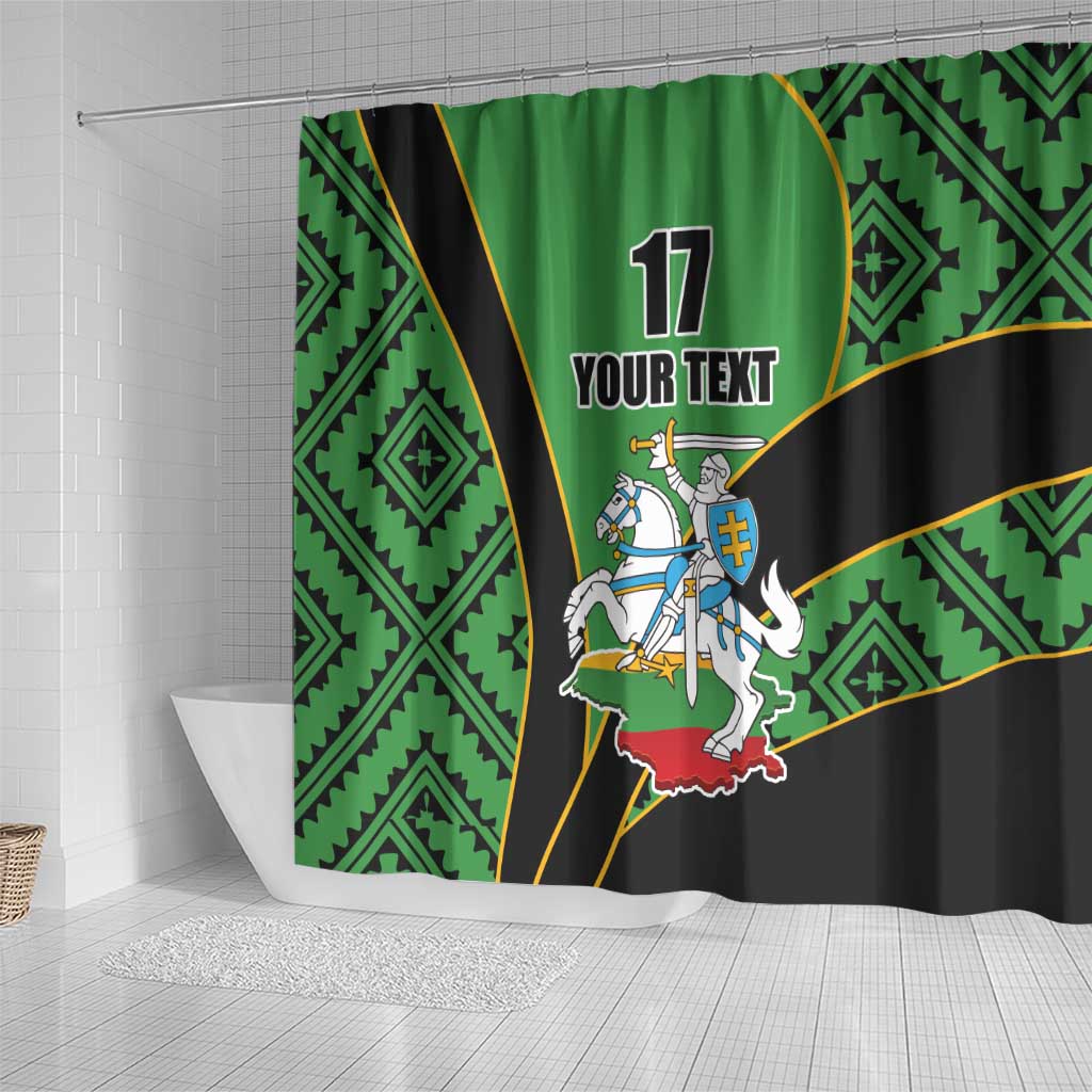 Republic of Lithuana Rugby Shower Curtain Sporty Style LT17