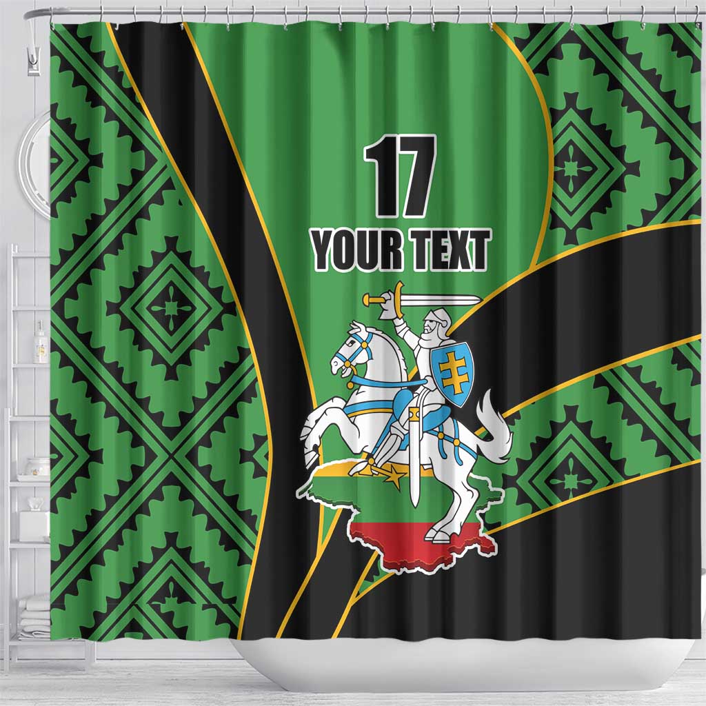 Republic of Lithuana Rugby Shower Curtain Sporty Style LT17