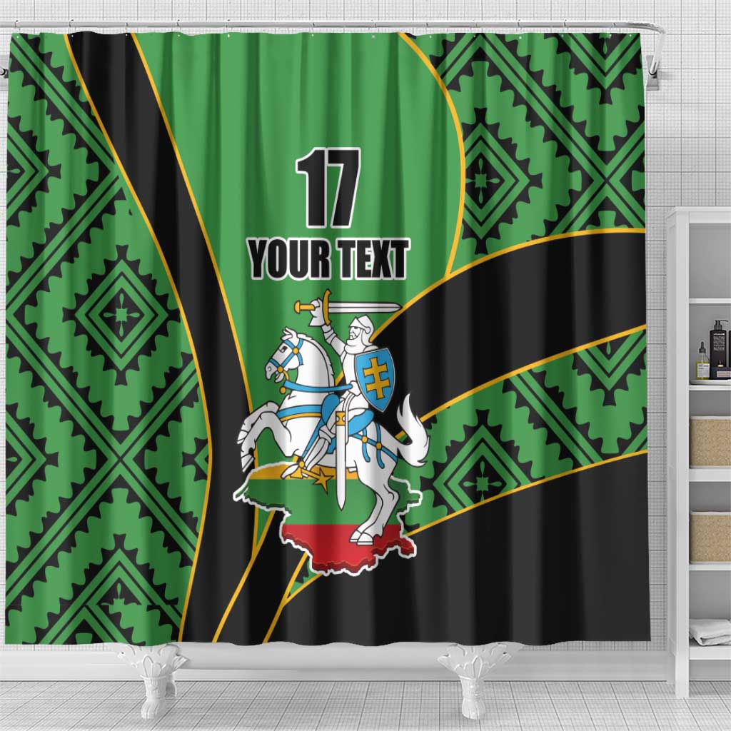 Republic of Lithuana Rugby Shower Curtain Sporty Style LT17