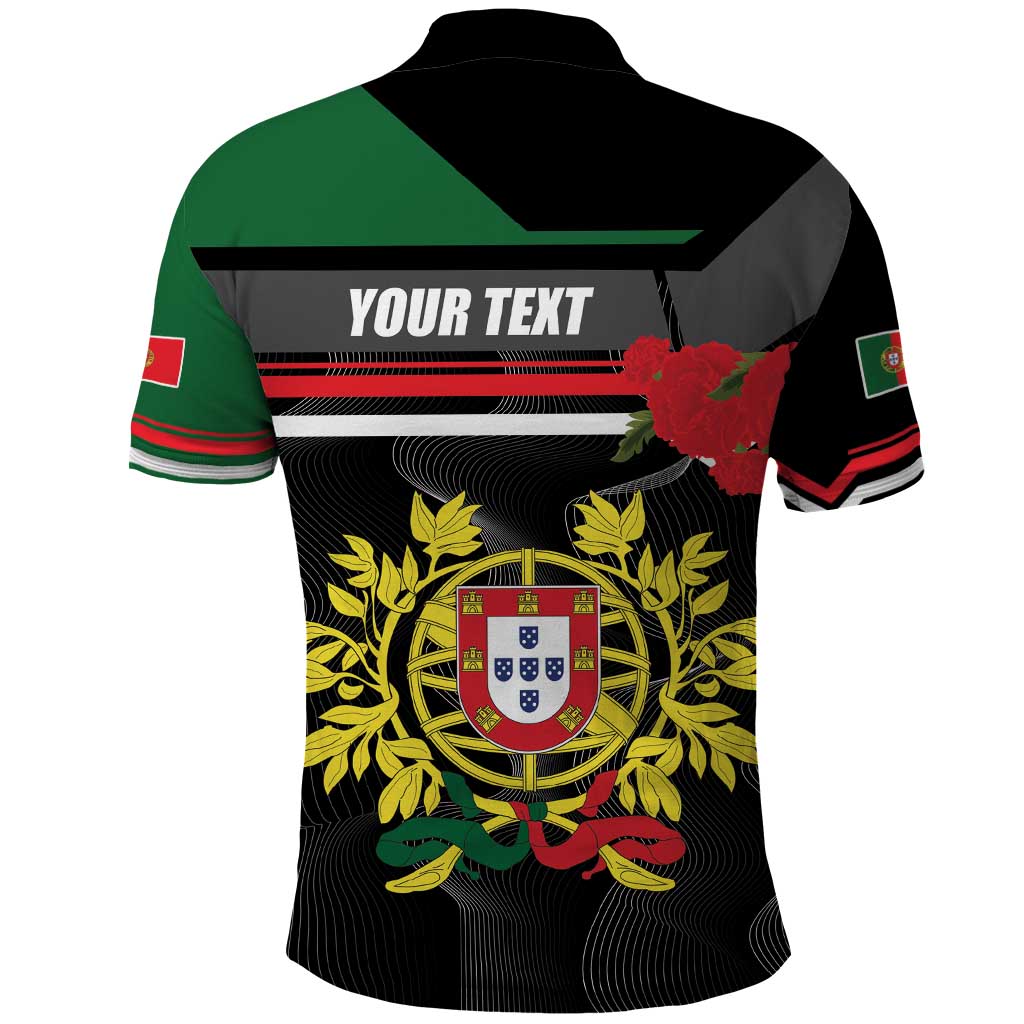 Personalized Portugal Coat of Arms with Carnation Polo Shirt Portuguese Bandeira Verde-Rubra LT17