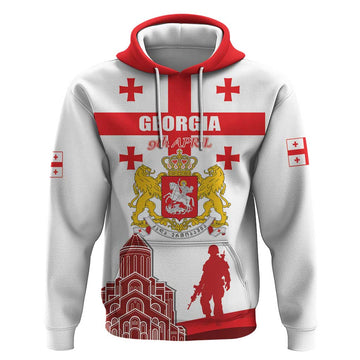 Personalized Georgia National Unity Day Hoodie 9th April with Coat of Arms and Flag LT17
