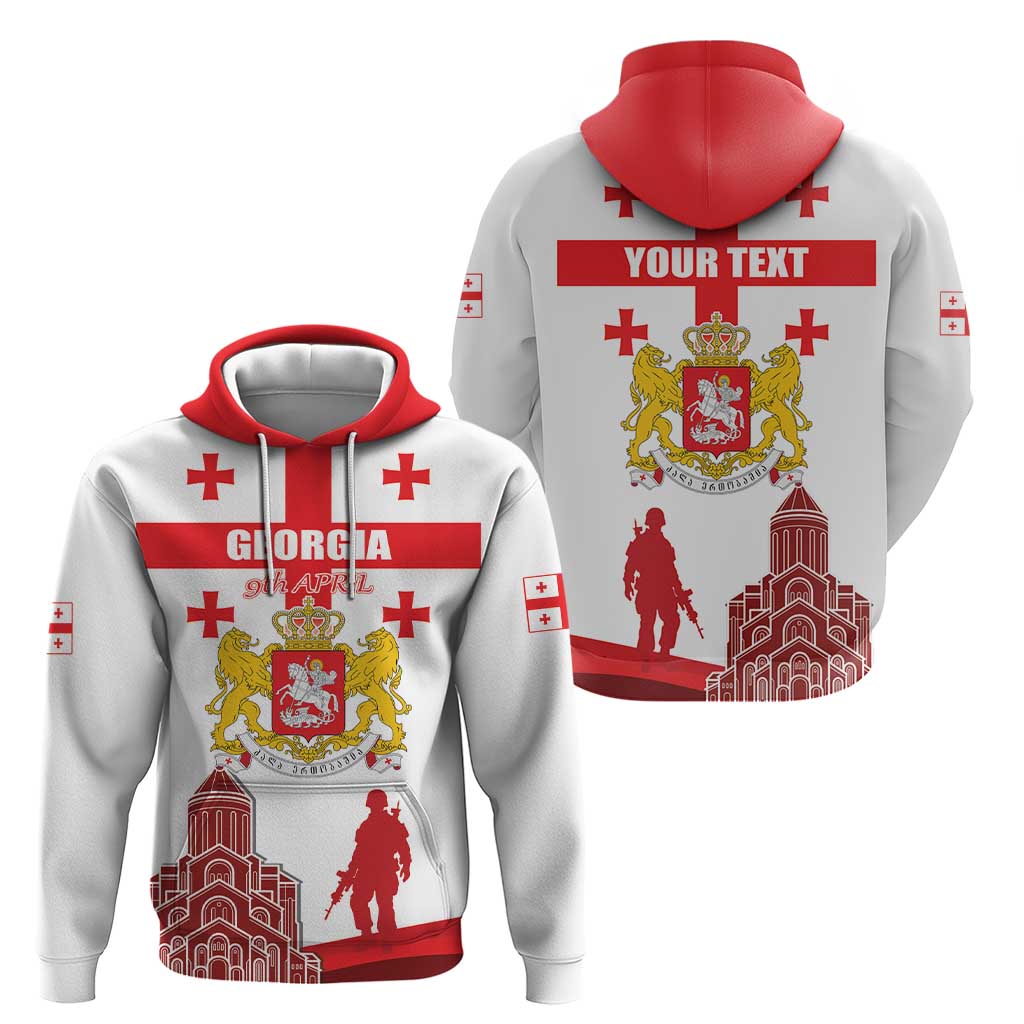Personalized Georgia National Unity Day Hoodie 9th April with Coat of Arms and Flag LT17