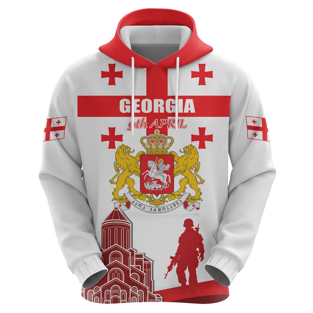 Personalized Georgia National Unity Day Hoodie 9th April with Coat of Arms and Flag LT17