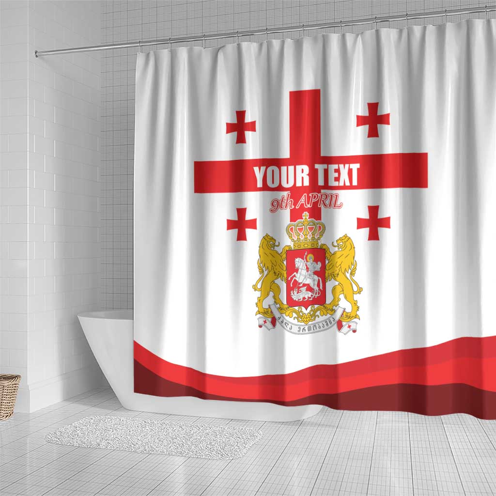 Personalized Georgia National Unity Day Shower Curtain 9th April with Coat of Arms and Flag LT17