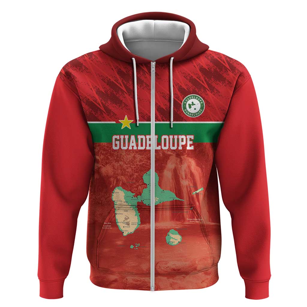Custom Guadeloupe Football Hoodie Basse Terre Red Style LT17