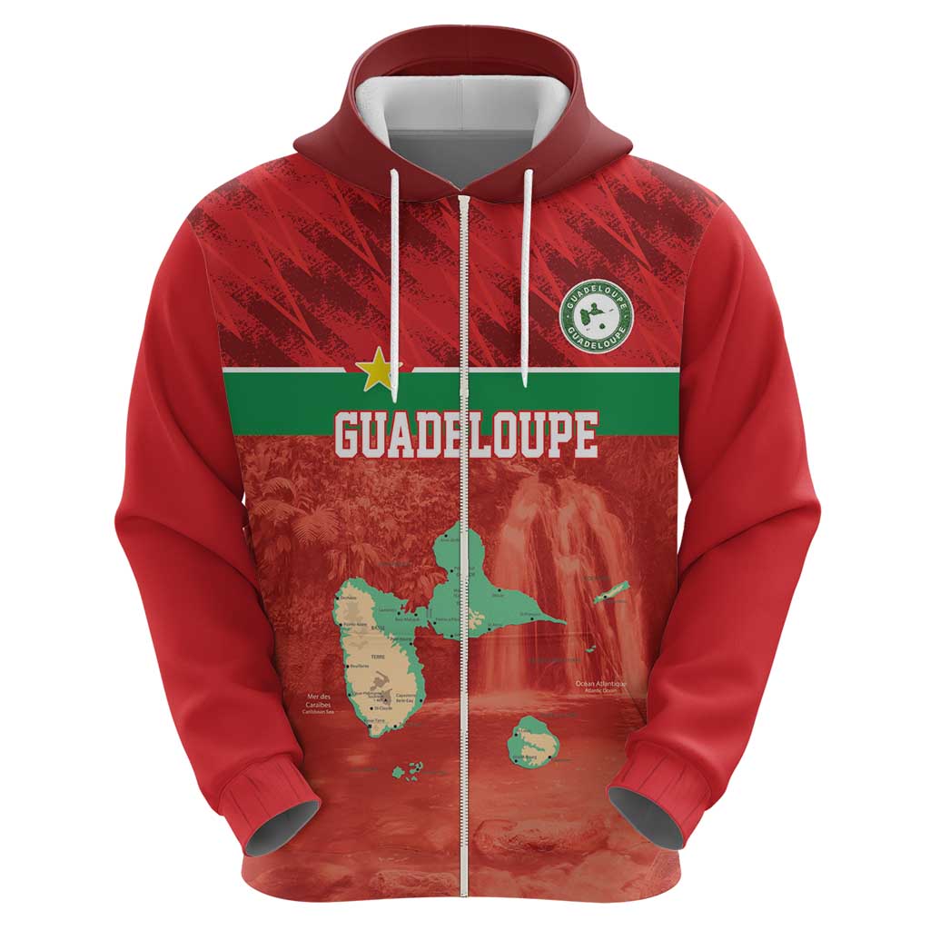 Custom Guadeloupe Football Hoodie Basse Terre Red Style LT17