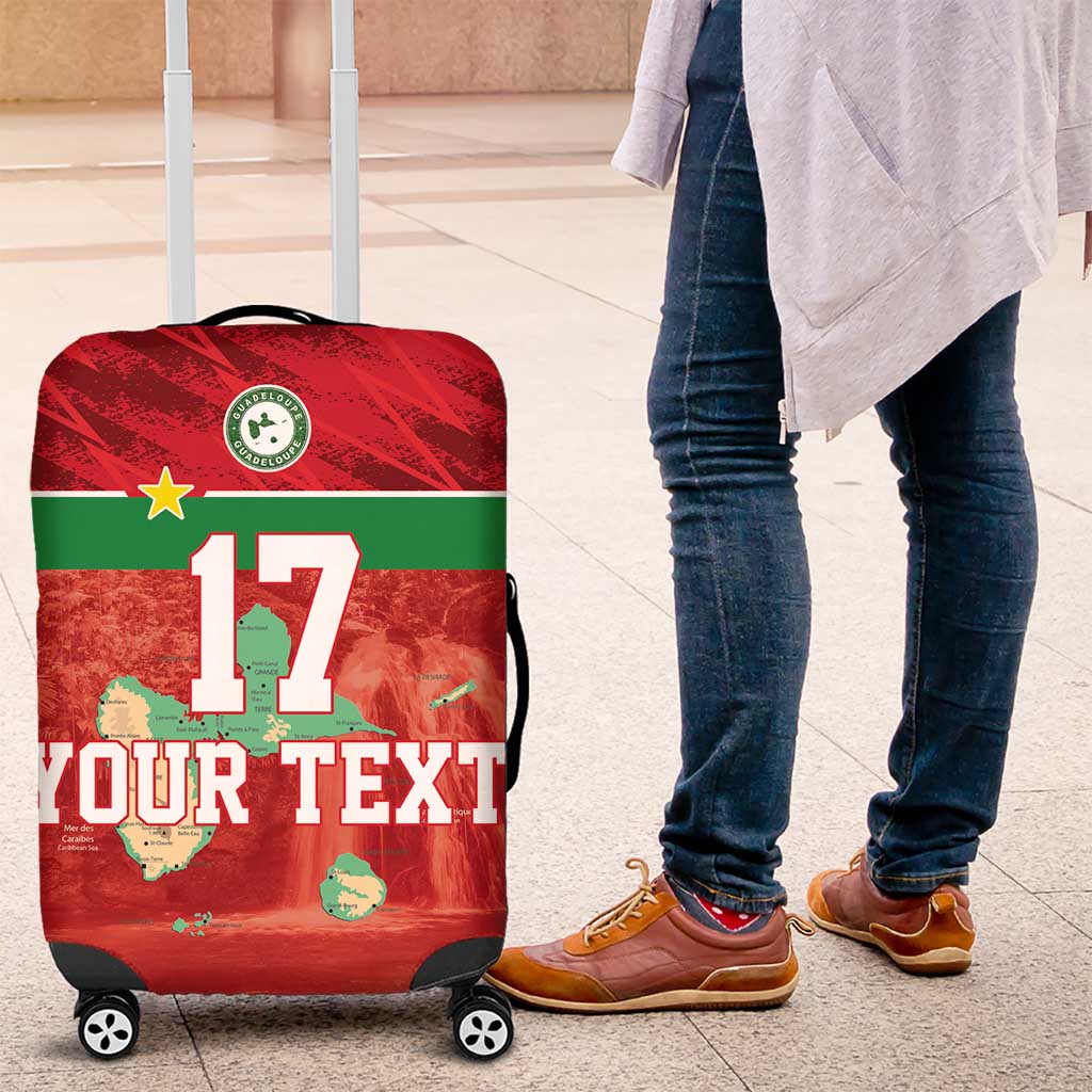 Custom Guadeloupe Football Luggage Cover Basse Terre Red Style LT17