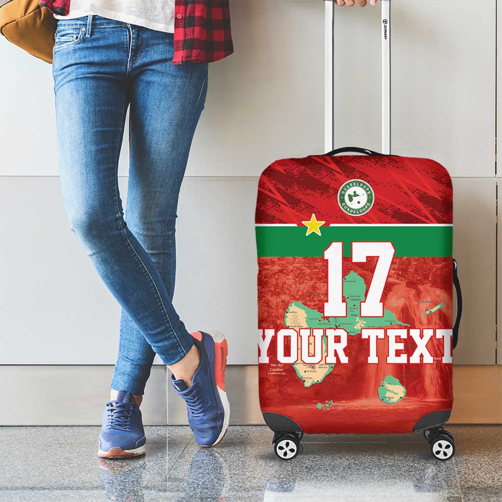 Custom Guadeloupe Football Luggage Cover Basse Terre Red Style LT17