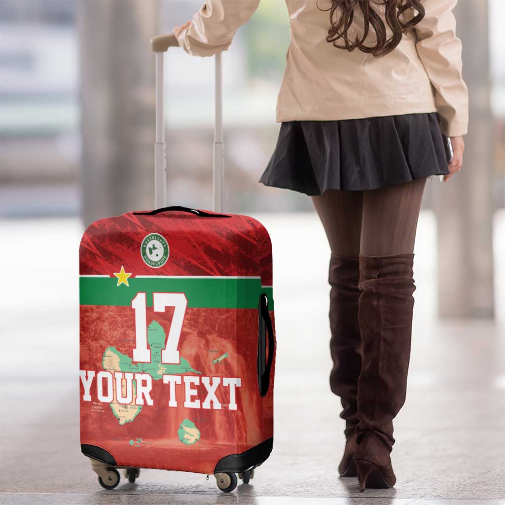 Custom Guadeloupe Football Luggage Cover Basse Terre Red Style LT17