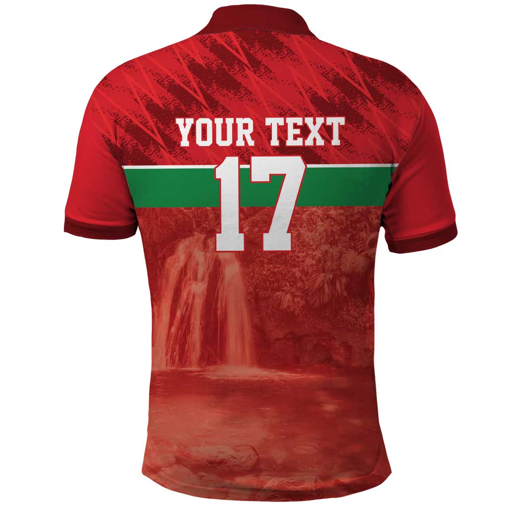 Custom Guadeloupe Football Polo Shirt Basse Terre Red Style LT17