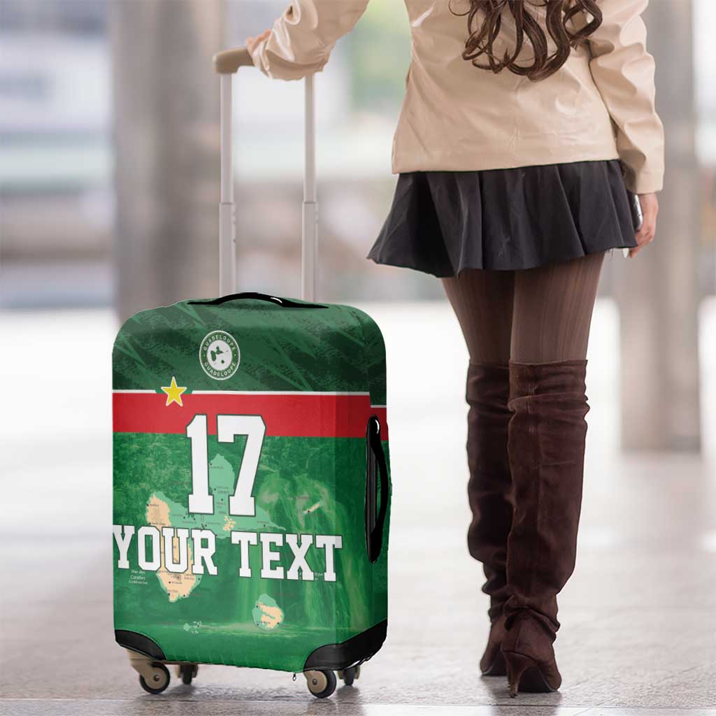 Custom Guadeloupe Football Luggage Cover Basse Terre Green Style LT17