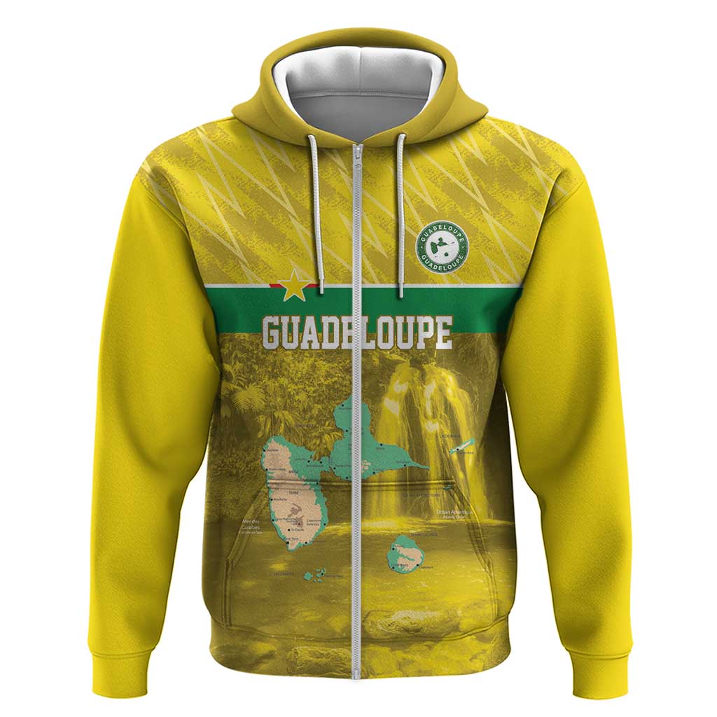 Custom Guadeloupe Football Hoodie Basse Terre Yellow Style LT17