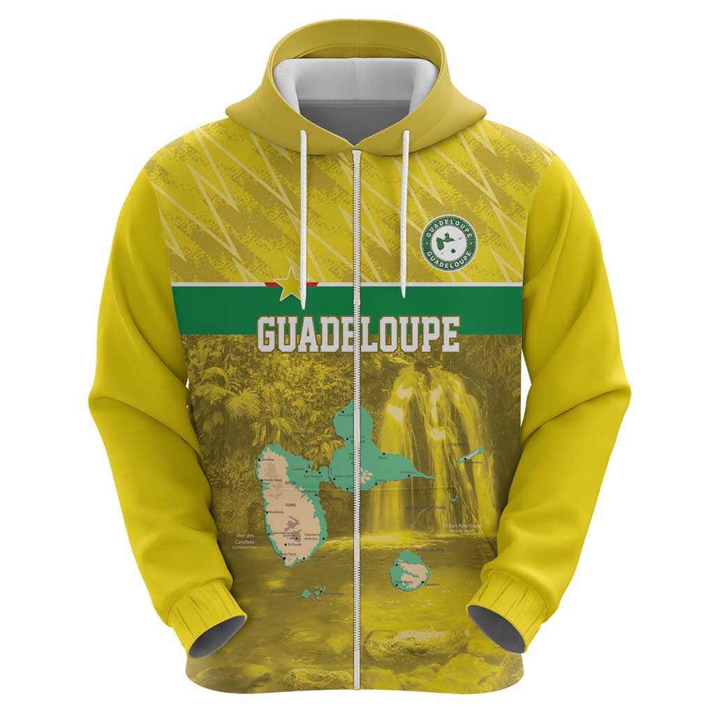 Custom Guadeloupe Football Hoodie Basse Terre Yellow Style LT17