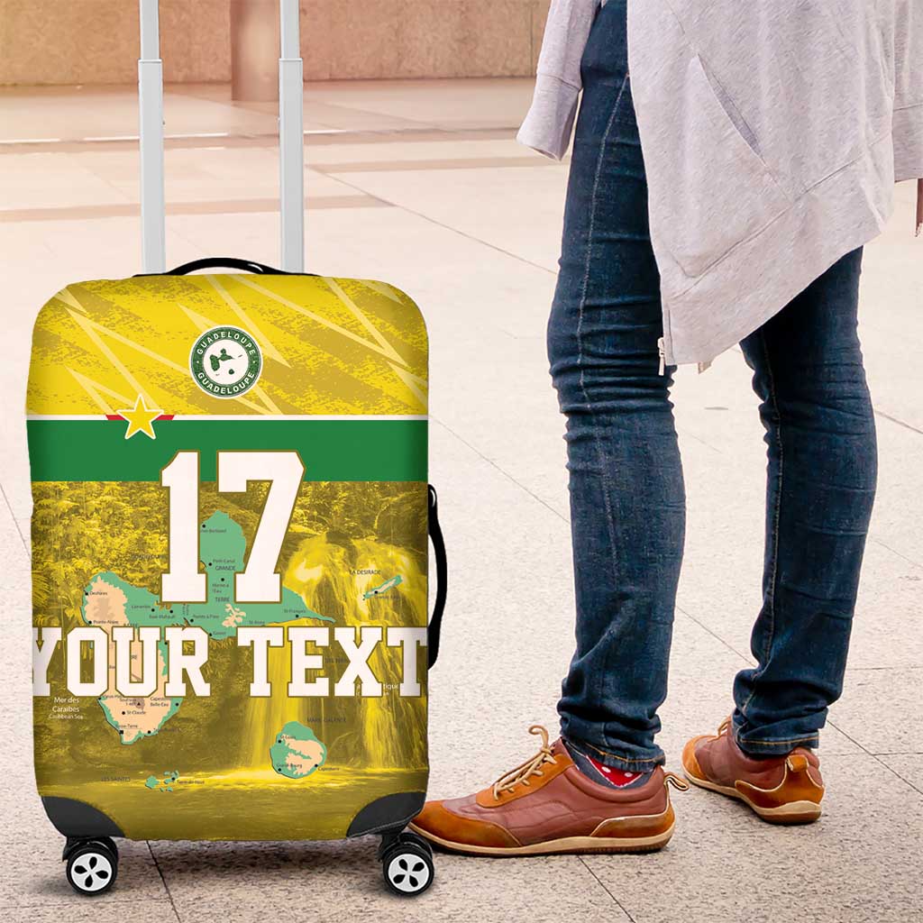 Custom Guadeloupe Football Luggage Cover Basse Terre Yellow Style LT17