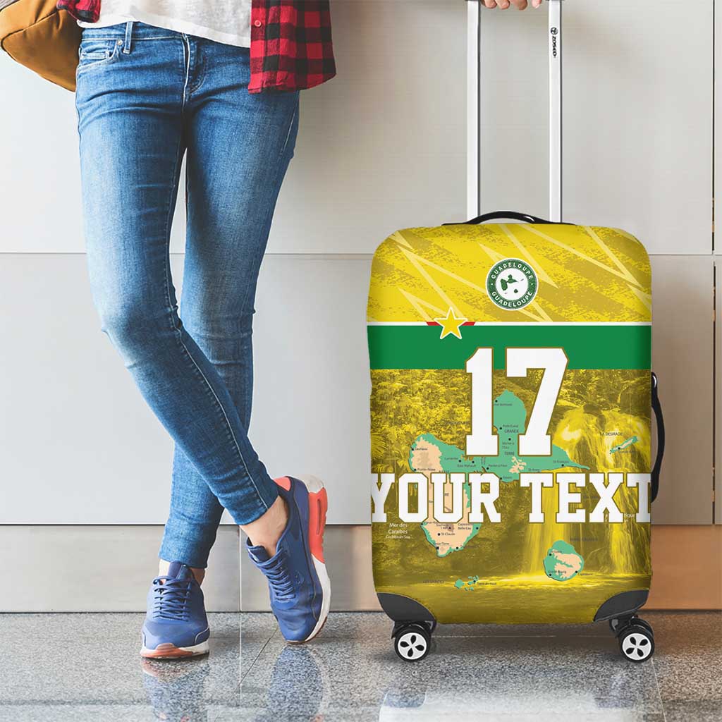 Custom Guadeloupe Football Luggage Cover Basse Terre Yellow Style LT17