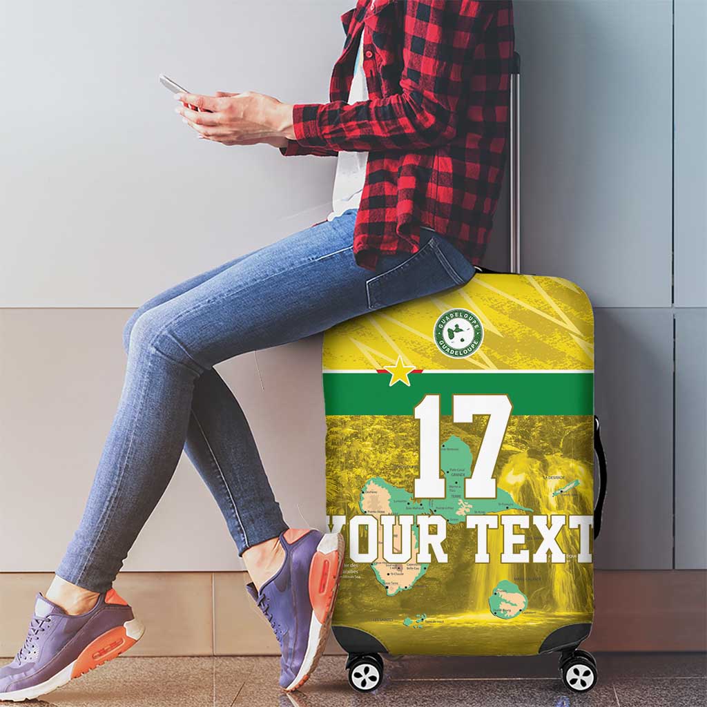 Custom Guadeloupe Football Luggage Cover Basse Terre Yellow Style LT17