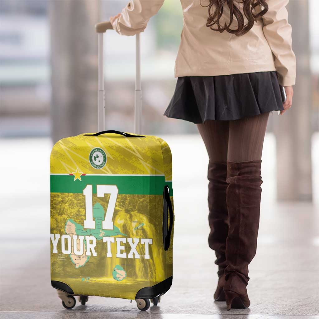 Custom Guadeloupe Football Luggage Cover Basse Terre Yellow Style LT17