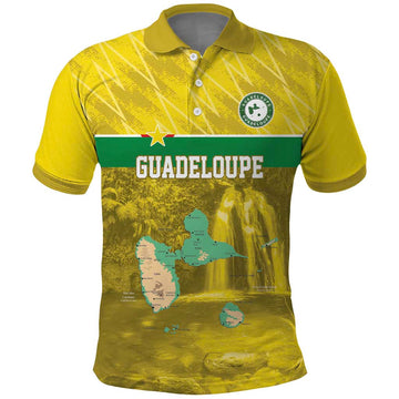 Custom Guadeloupe Football Polo Shirt Basse Terre Yellow Style LT17