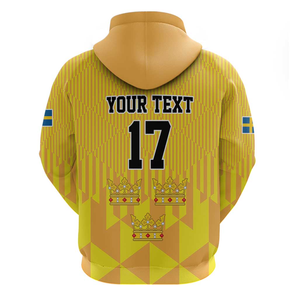 Custom Sweden Ice Hokey Go Champions Hoodie Gold Style LT17