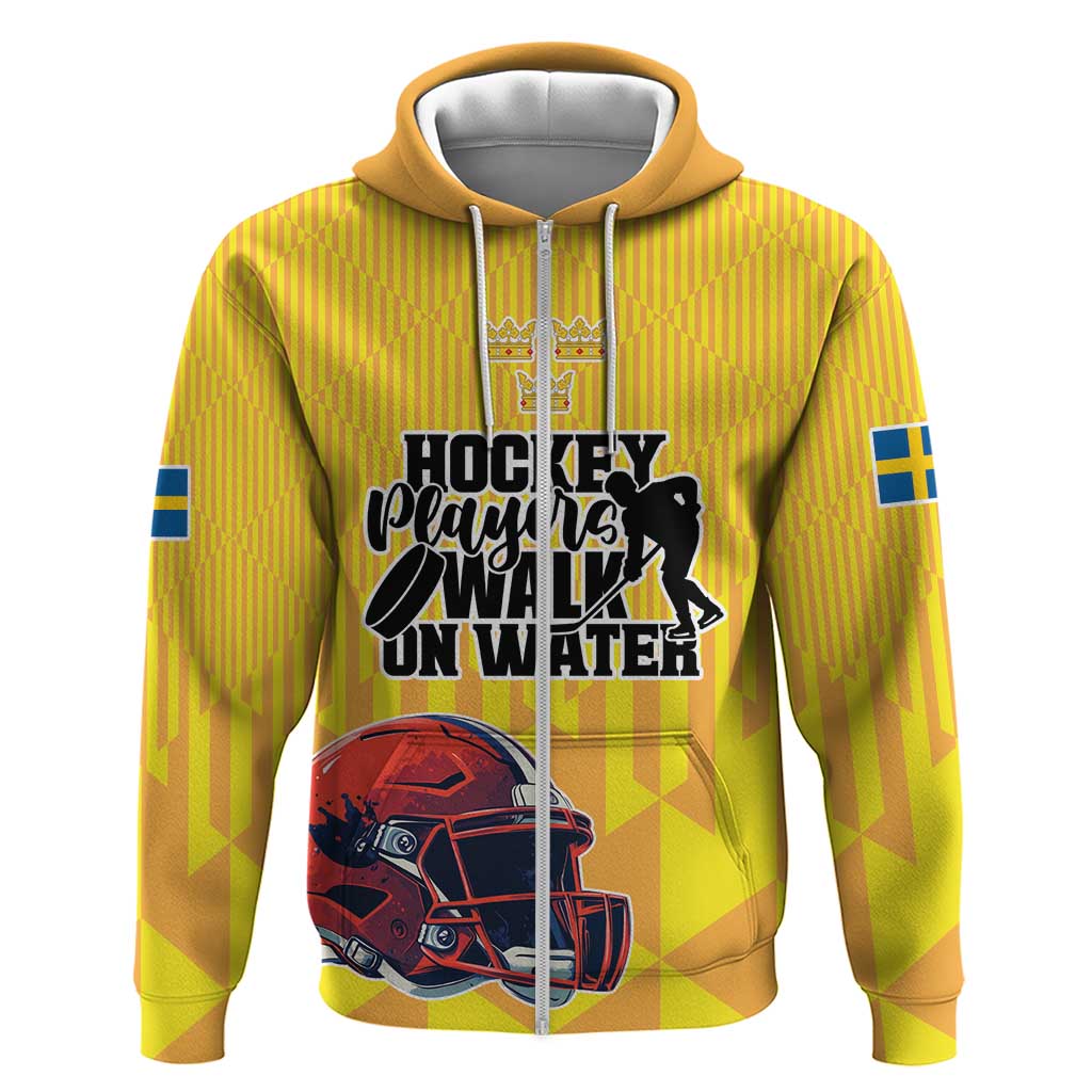 Custom Sweden Ice Hokey Go Champions Hoodie Gold Style LT17