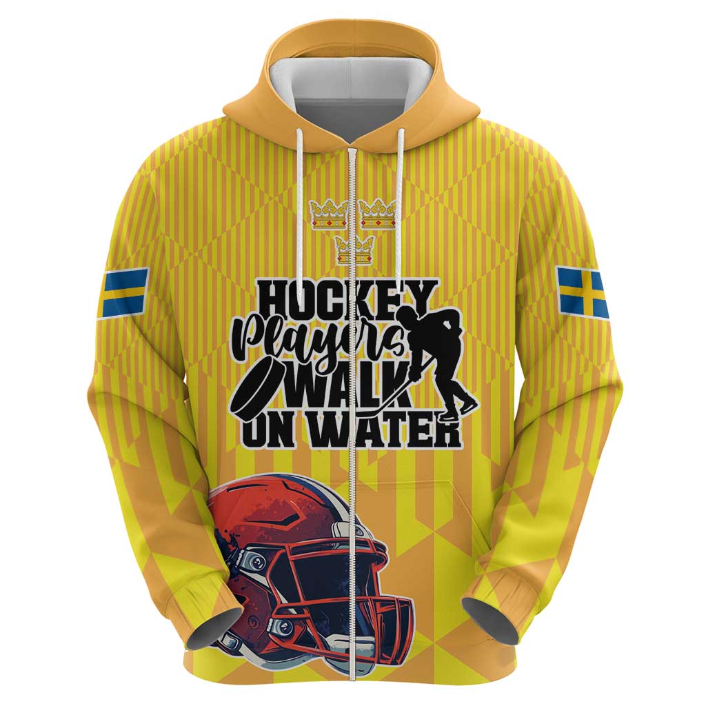 Custom Sweden Ice Hokey Go Champions Hoodie Gold Style LT17