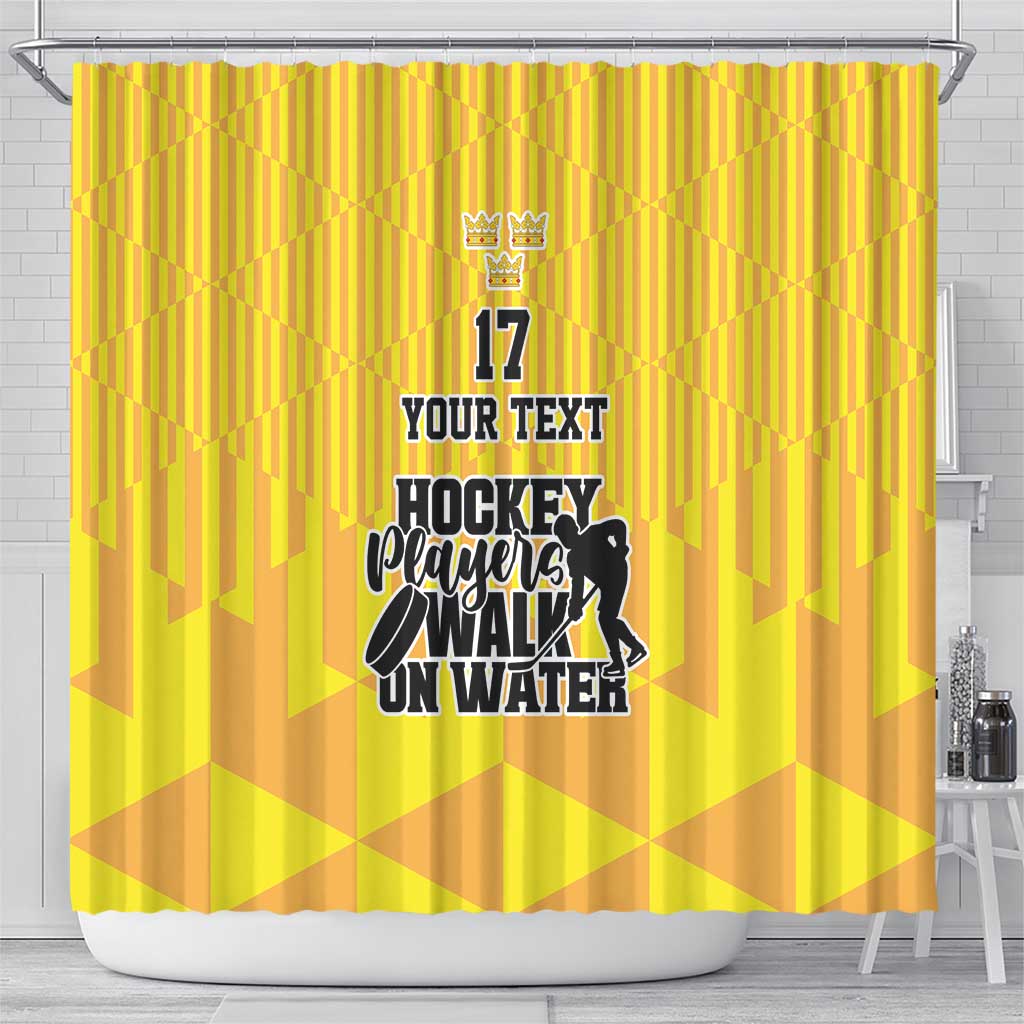 Custom Sweden Ice Hokey Go Champions Shower Curtain Gold Style LT17