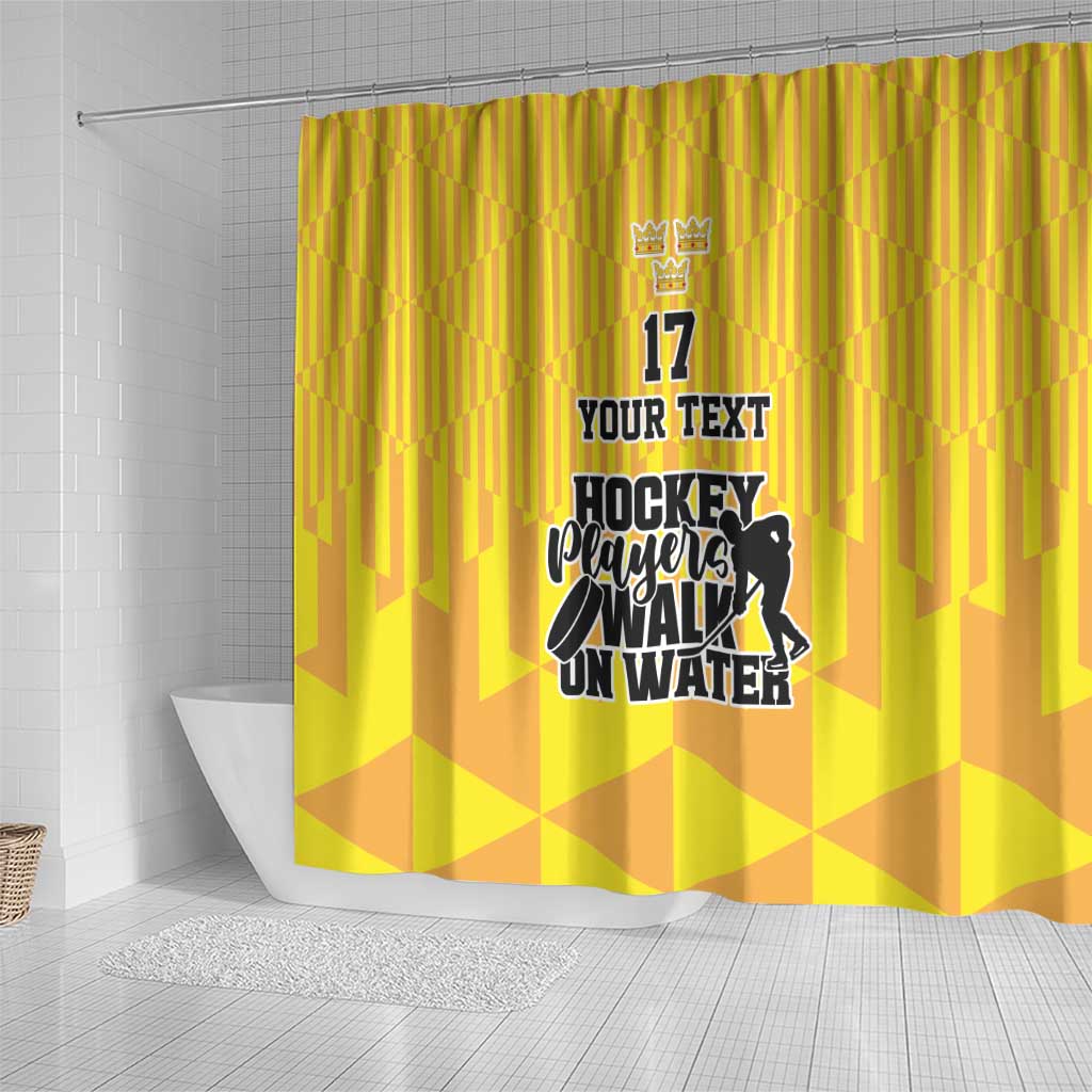 Custom Sweden Ice Hokey Go Champions Shower Curtain Gold Style LT17