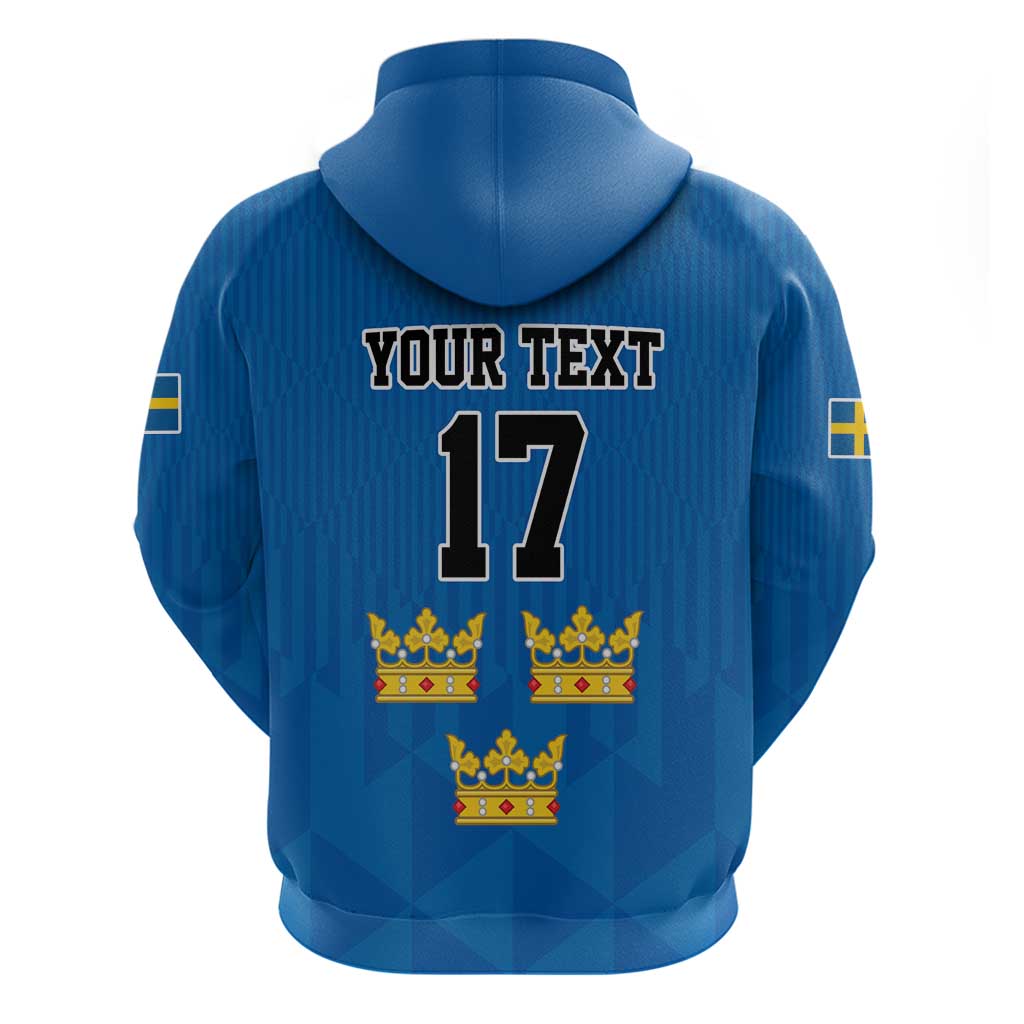 Custom Sweden Ice Hokey Go Champions Hoodie Blue Style LT17