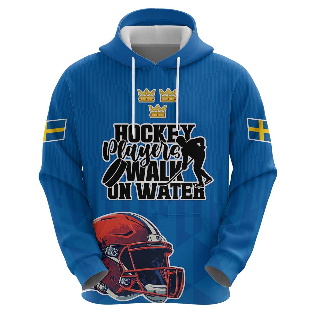 Custom Sweden Ice Hokey Go Champions Hoodie Blue Style LT17