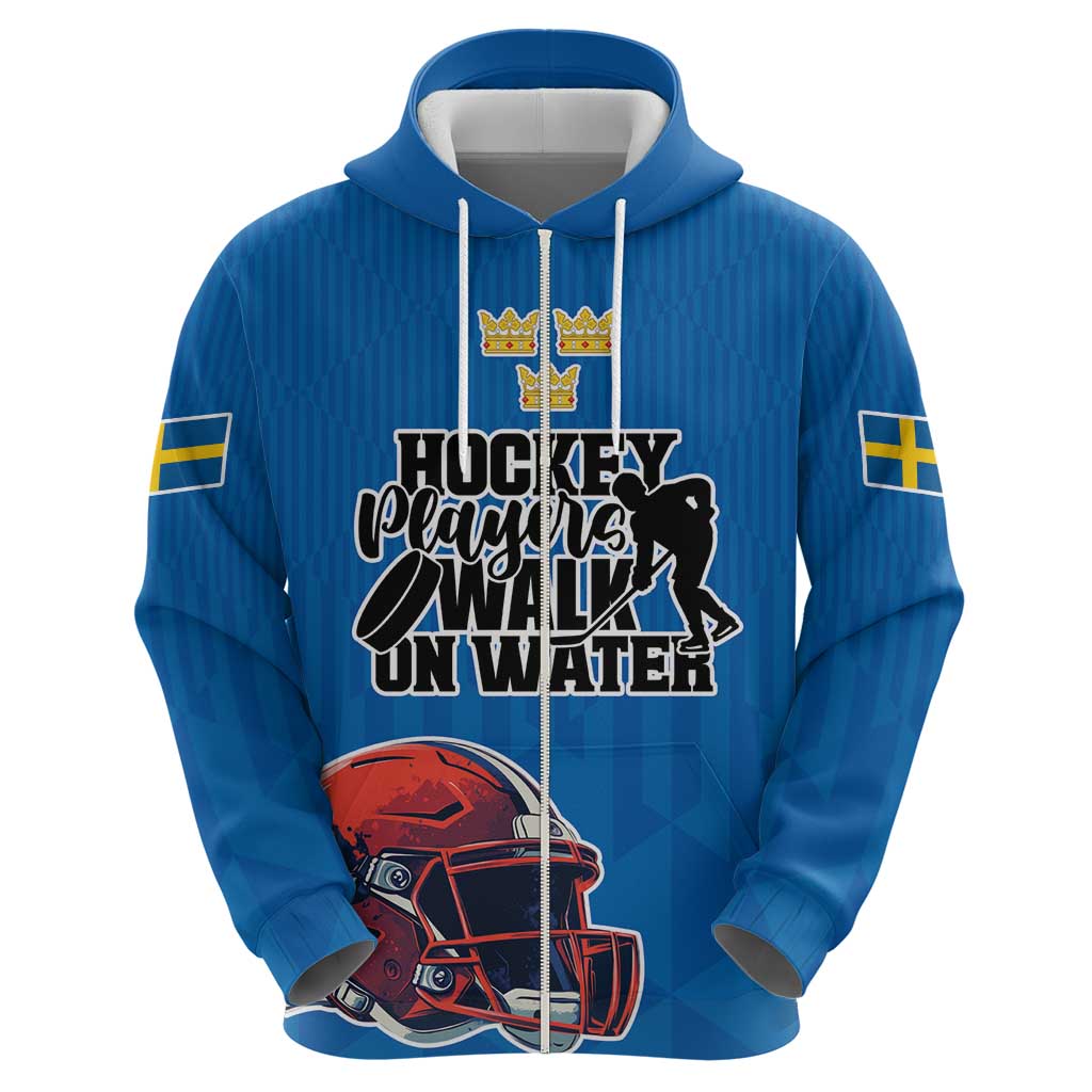Custom Sweden Ice Hokey Go Champions Hoodie Blue Style LT17