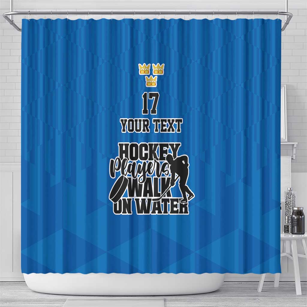 Custom Sweden Ice Hokey Go Champions Shower Curtain Blue Style LT17