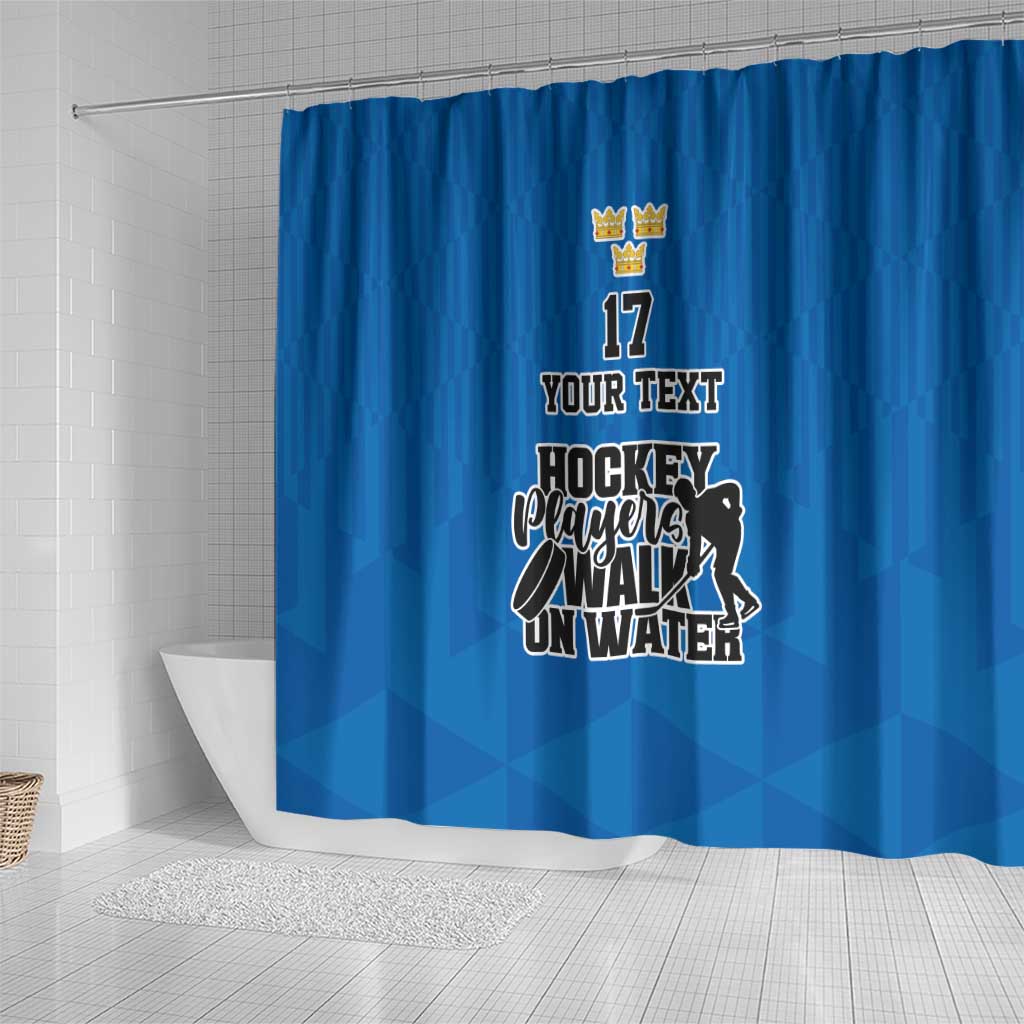 Custom Sweden Ice Hokey Go Champions Shower Curtain Blue Style LT17