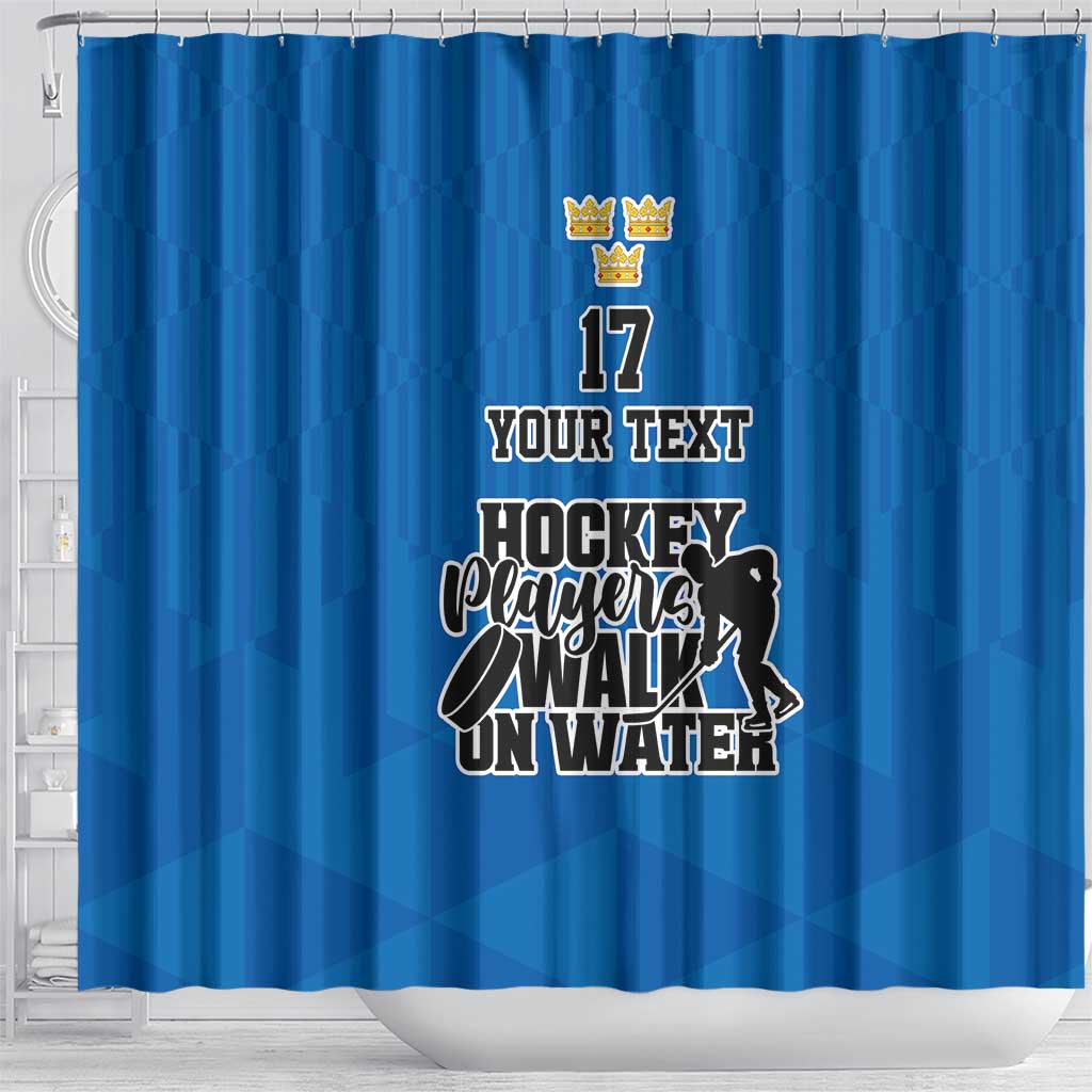 Custom Sweden Ice Hokey Go Champions Shower Curtain Blue Style LT17