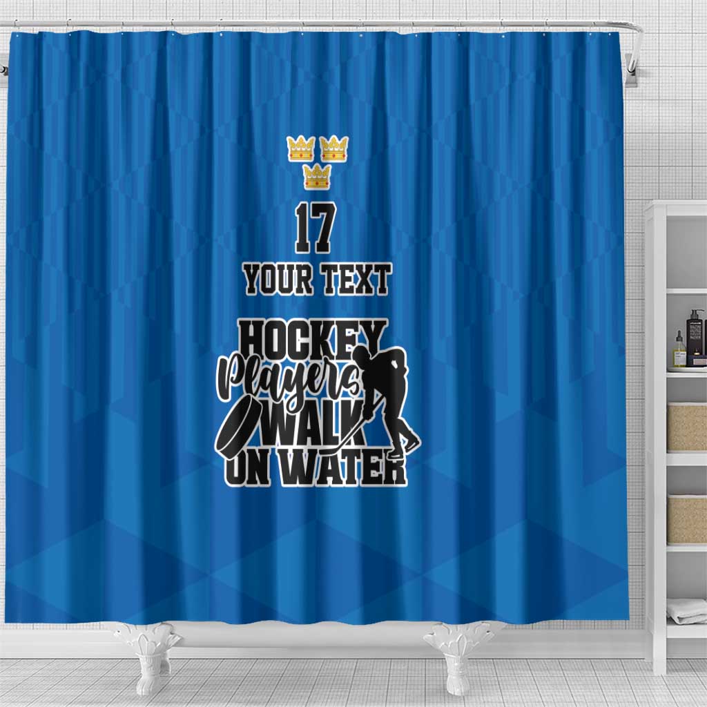 Custom Sweden Ice Hokey Go Champions Shower Curtain Blue Style LT17