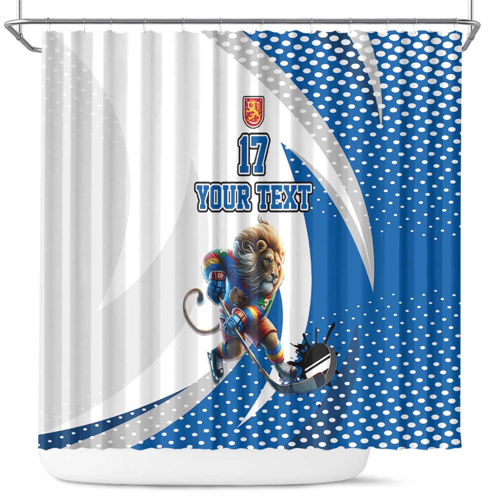 Custom Finland Ice Hockey Go Champions Shower Curtain Suomi Leijonat Sporty Style LT17