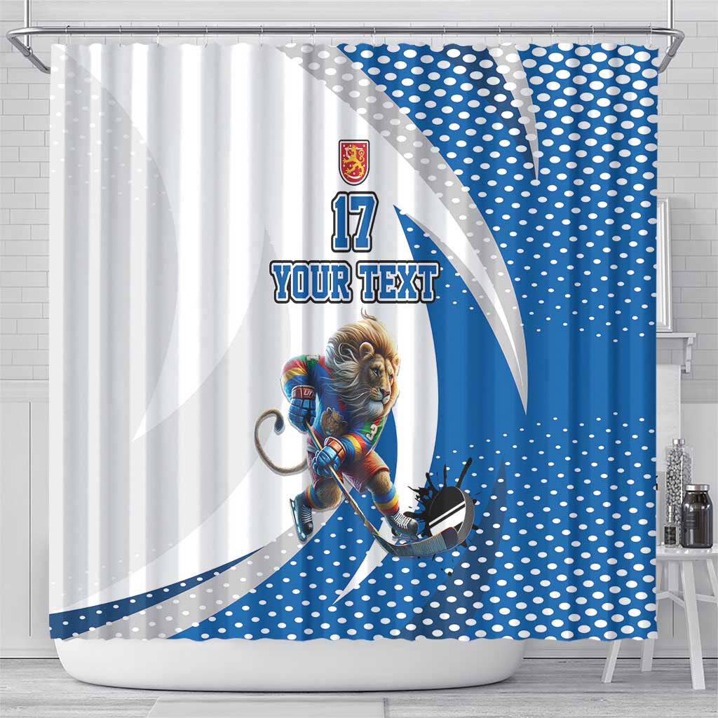 Custom Finland Ice Hockey Go Champions Shower Curtain Suomi Leijonat Sporty Style LT17