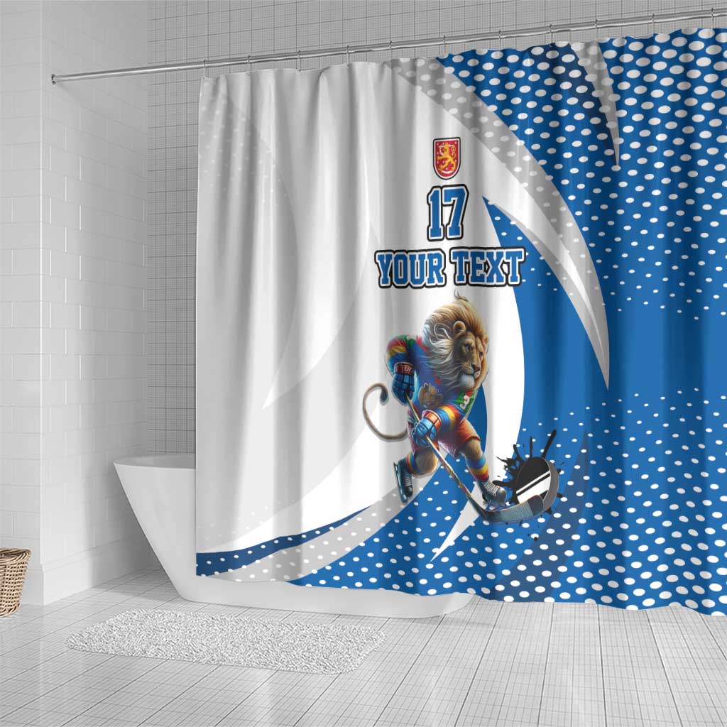 Custom Finland Ice Hockey Go Champions Shower Curtain Suomi Leijonat Sporty Style LT17