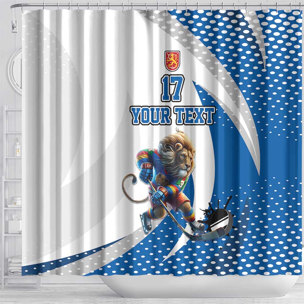 Custom Finland Ice Hockey Go Champions Shower Curtain Suomi Leijonat Sporty Style LT17
