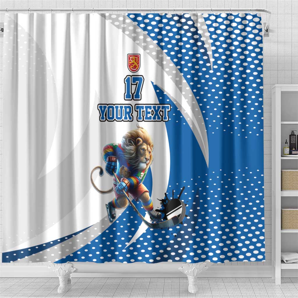 Custom Finland Ice Hockey Go Champions Shower Curtain Suomi Leijonat Sporty Style LT17